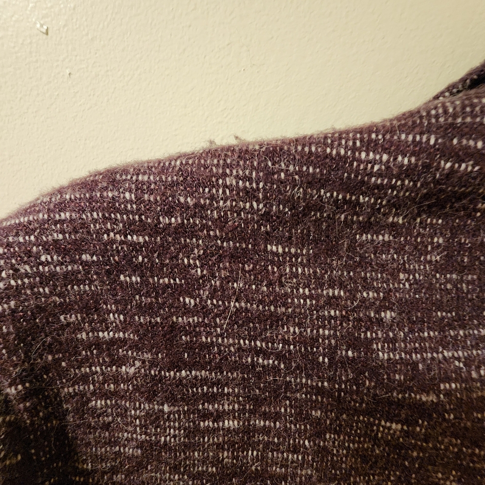 Anthropologie Cartonnier Dashes Knit Eggplant Blazer Size Large - Picture 9 of 13